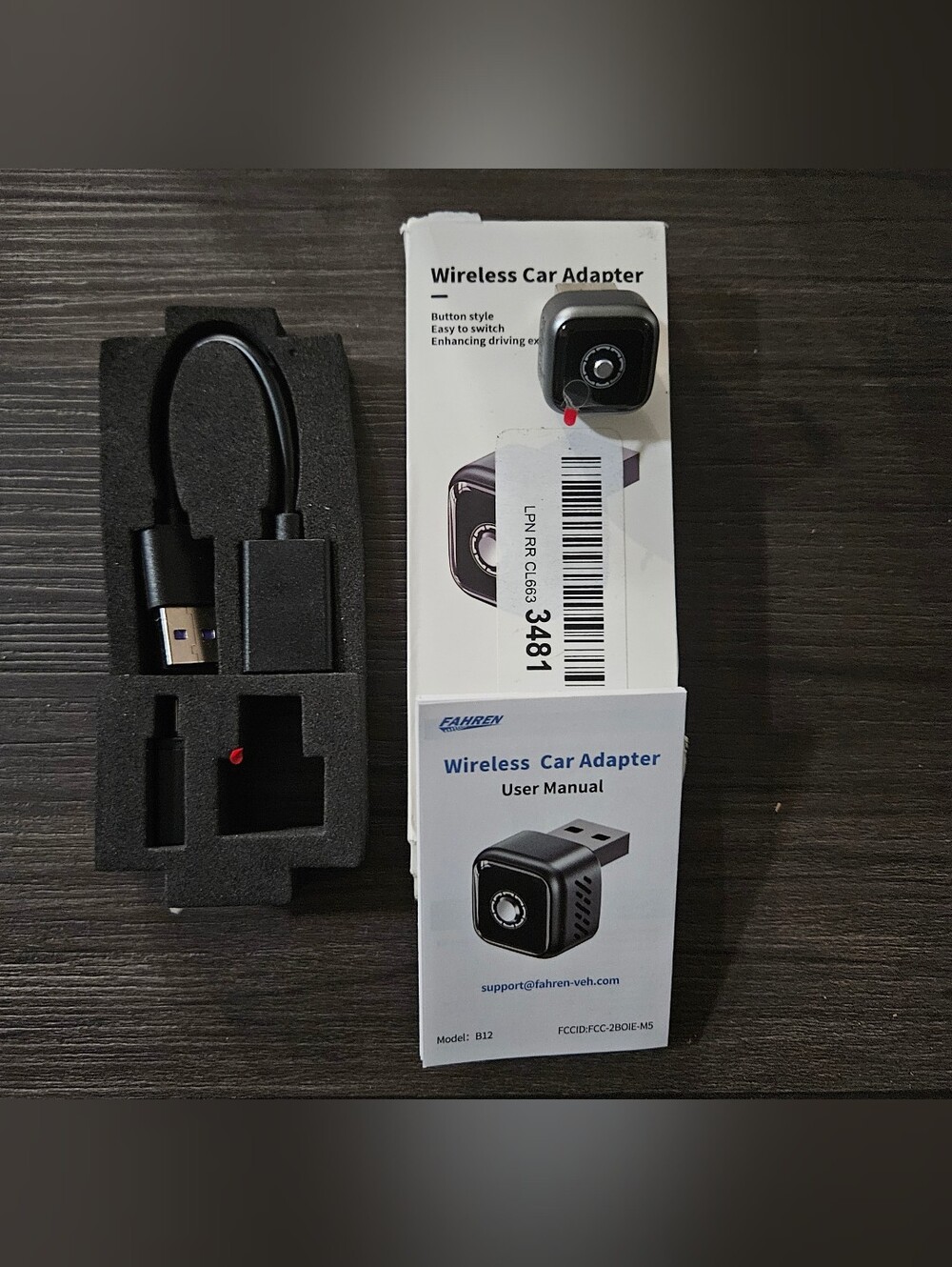 Fahren Wireless Car Adapter USB Dongle - Black